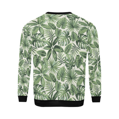 Palm Leaves Pattern Print Design PL014 Men Long Sleeve Sweatshirt