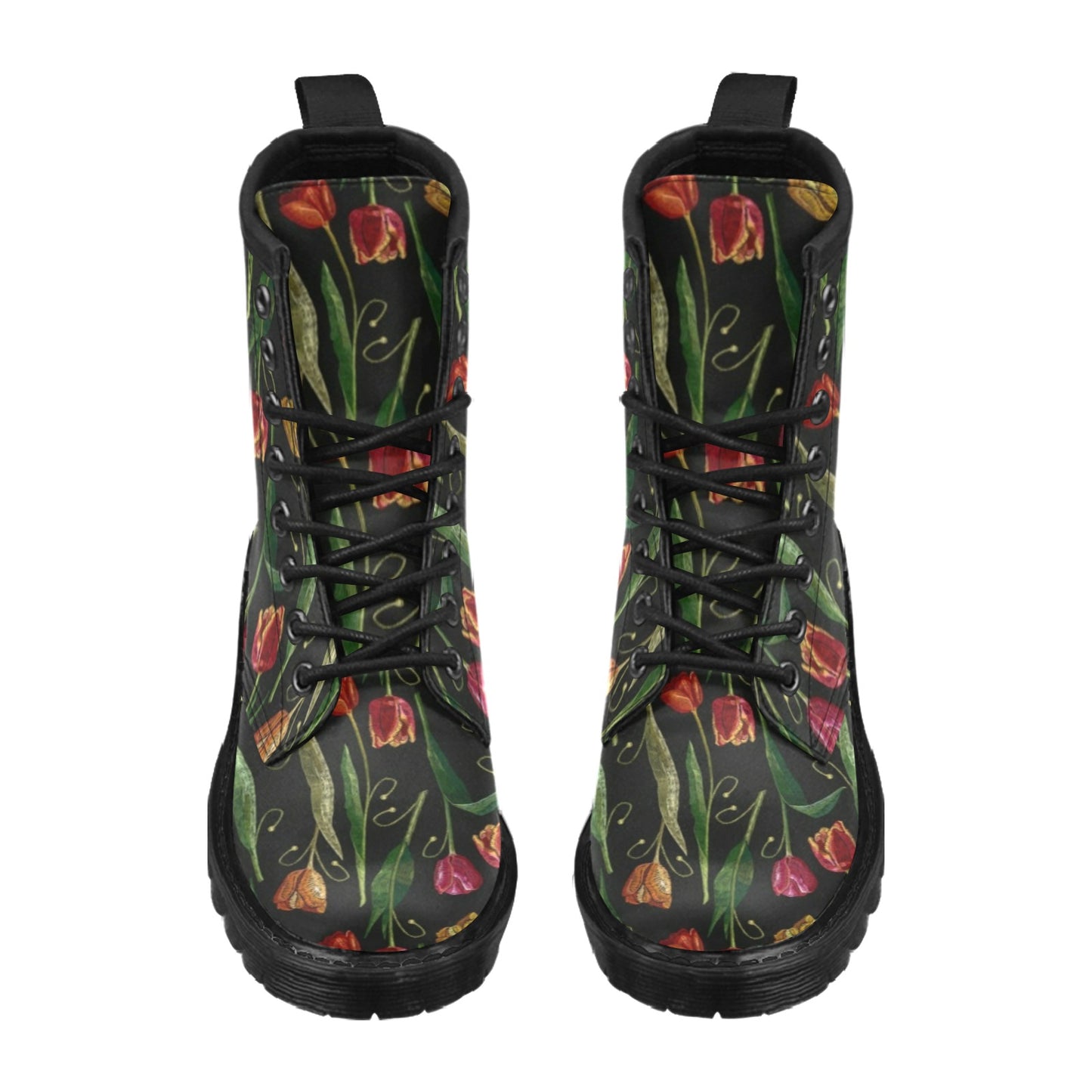 Tulip Embroidered Pattern Print Design TP01 Women's Boots
