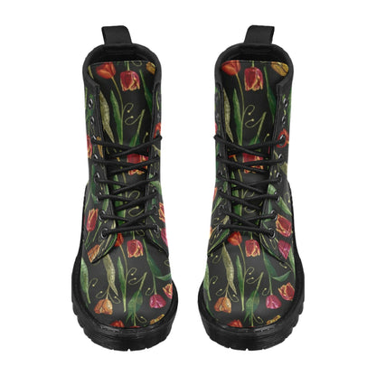 Tulip Embroidered Pattern Print Design TP01 Women's Boots