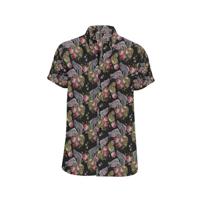 Angel Wings Pattern Print Design 06 Men's Short Sleeve Button Up Shirt