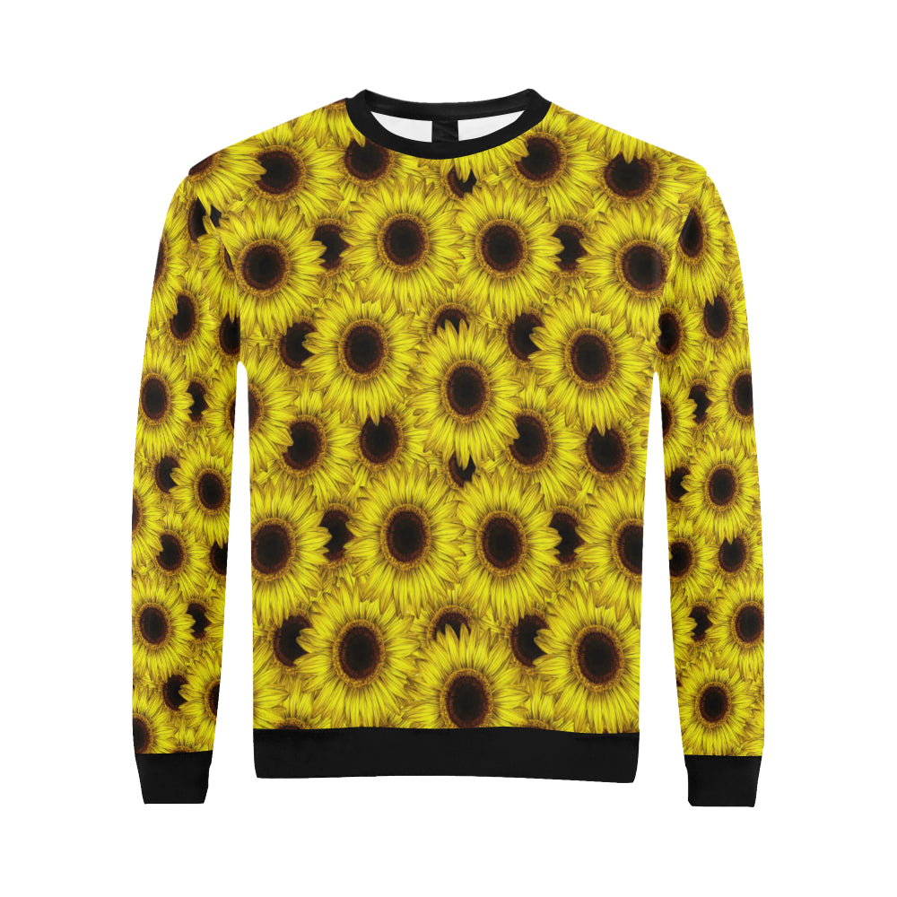 Sunflower Pattern Print Design SF011 Men Long Sleeve Sweatshirt
