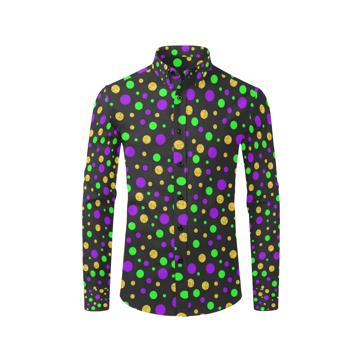 Mardi Gras Pattern Print Design 07 Men's Long Sleeve Shirt