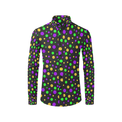 Mardi Gras Pattern Print Design 07 Men's Long Sleeve Shirt