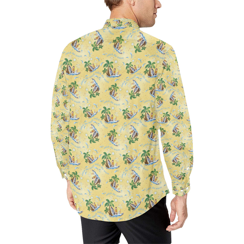 Surf Catch the Wave Design Men's Long Sleeve Shirt