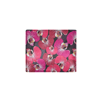 Orchid Red Pattern Print Design OR05 Men's ID Card Wallet