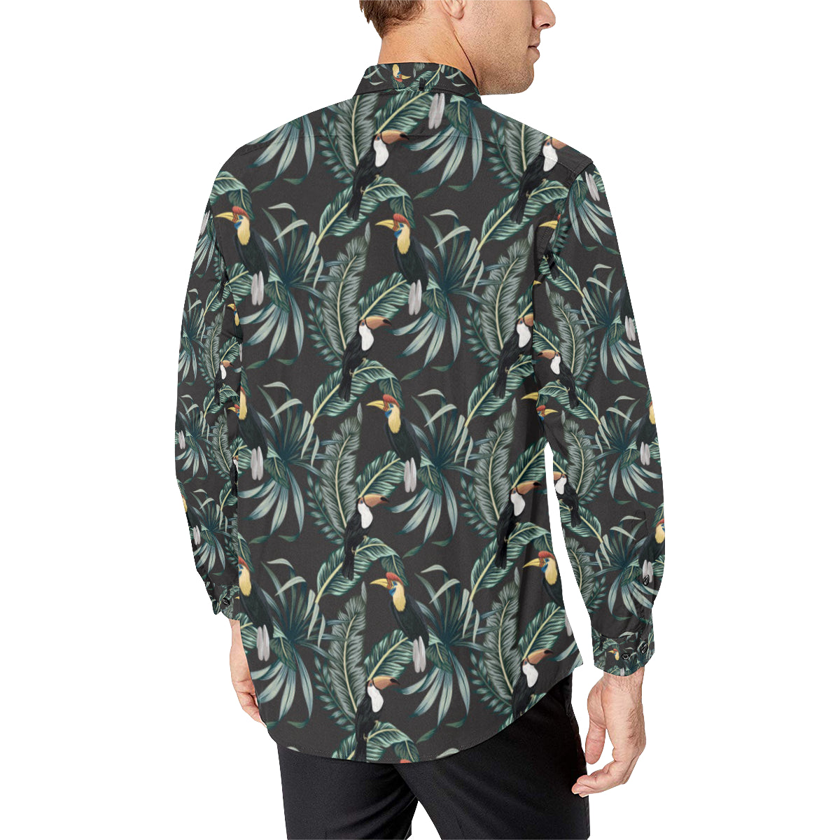 Rainforest Pattern Print Design RF06 Men's Long Sleeve Shirt