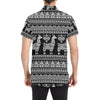 Llama Aztec Style Pattern Print Design 01 Men's Short Sleeve Button Up Shirt