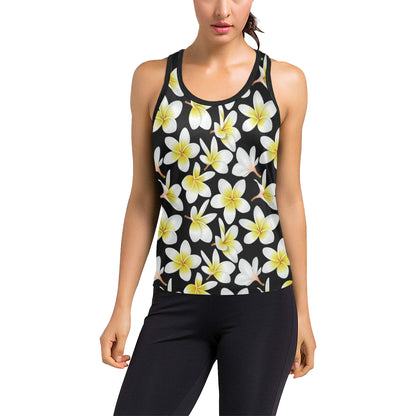 Yellow Plumeria Hawaiian Flowers Women's Racerback Tank Top