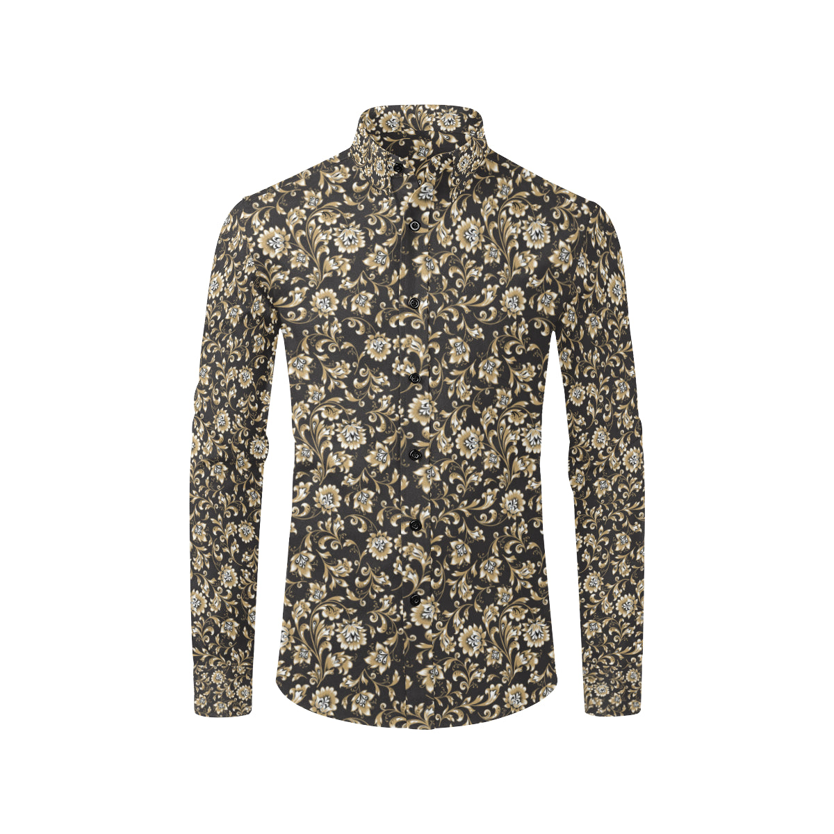 Brocade Pattern Print Design 03 Men's Long Sleeve Shirt