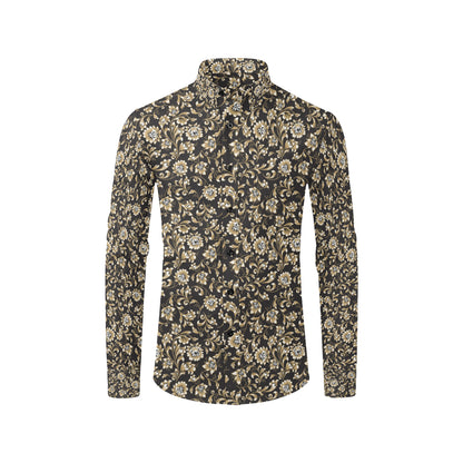 Brocade Pattern Print Design 03 Men's Long Sleeve Shirt
