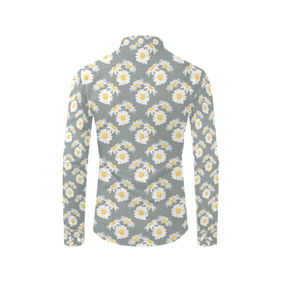 Daisy Pattern Print Design DS09 Men's Long Sleeve Shirt