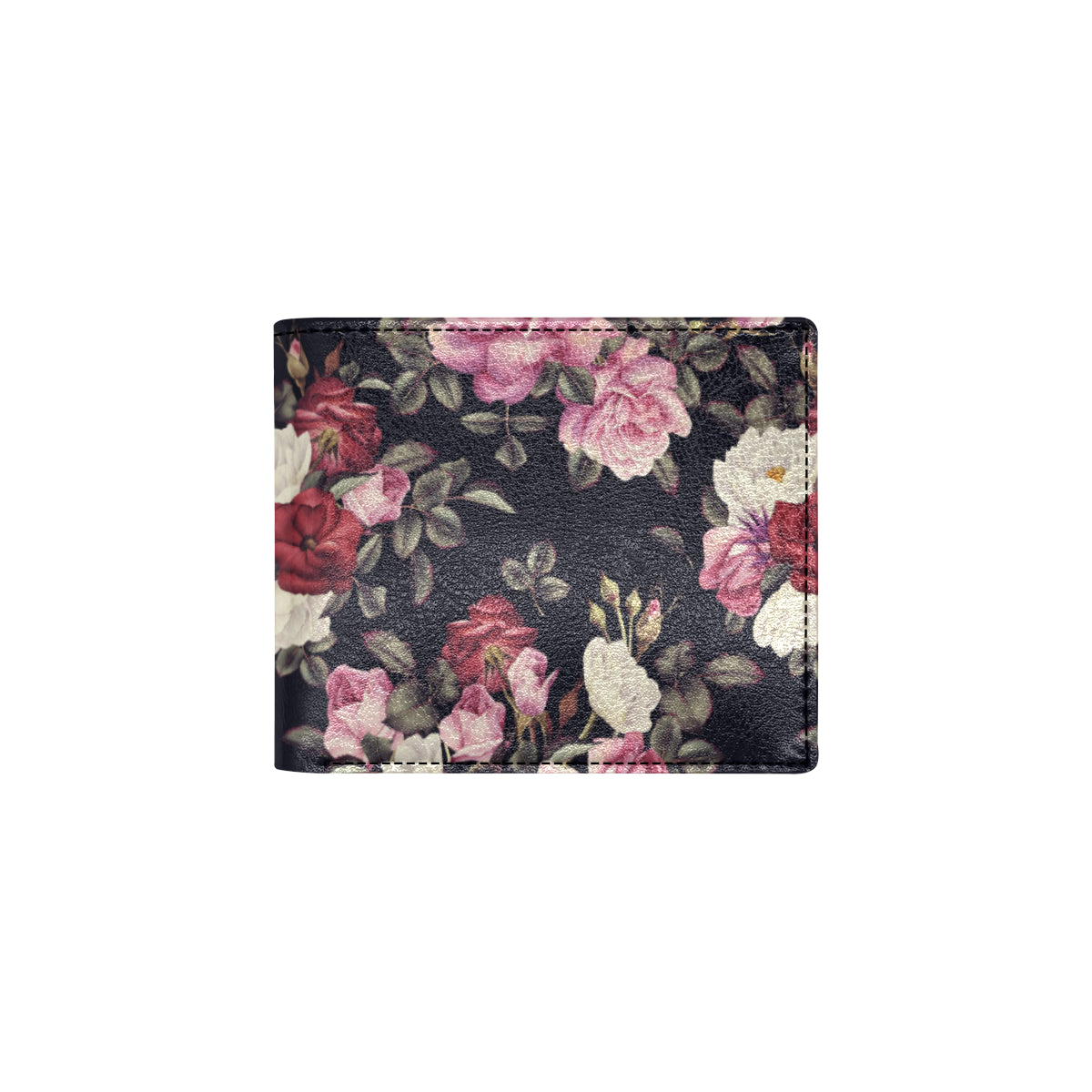 Rose Pattern Men's ID Card Wallet