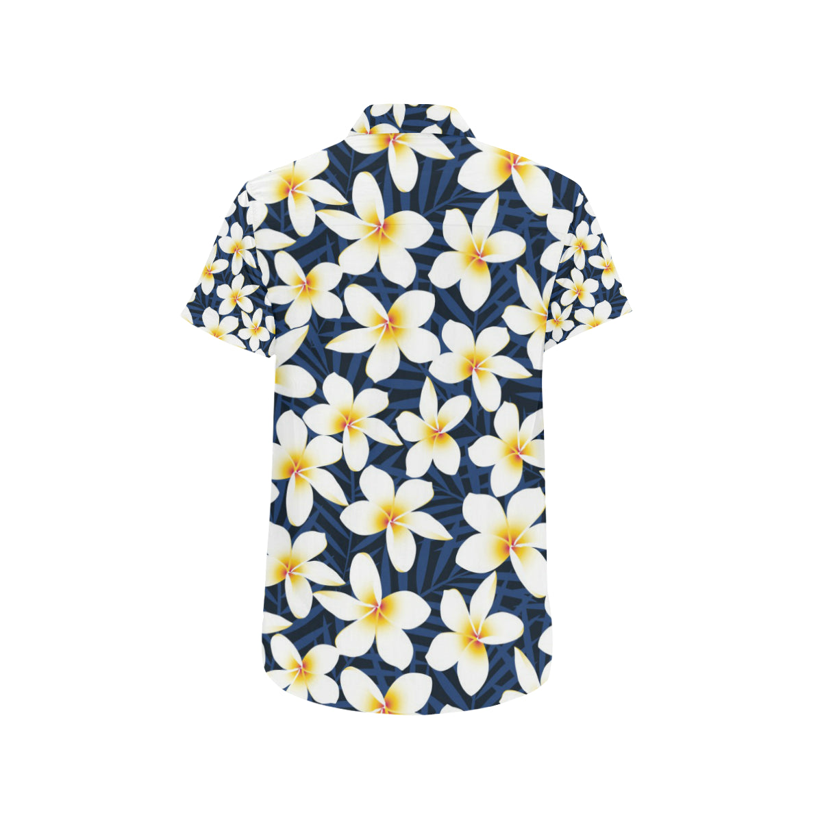 Plumeria Pattern Print Design PM026 Men's Short Sleeve Button Up Shirt