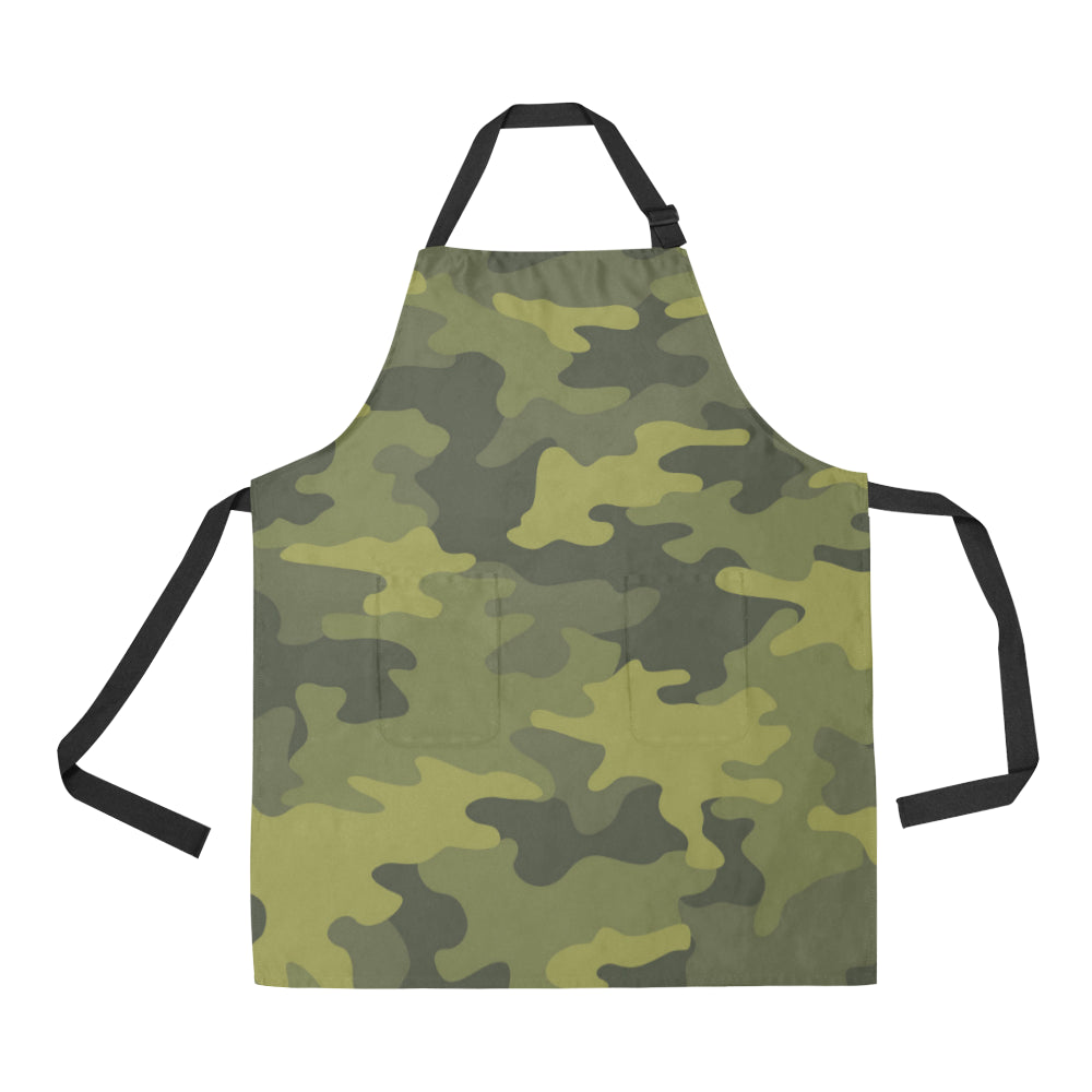 Military Camouflage Pattern Print Design 02 Apron with Pocket