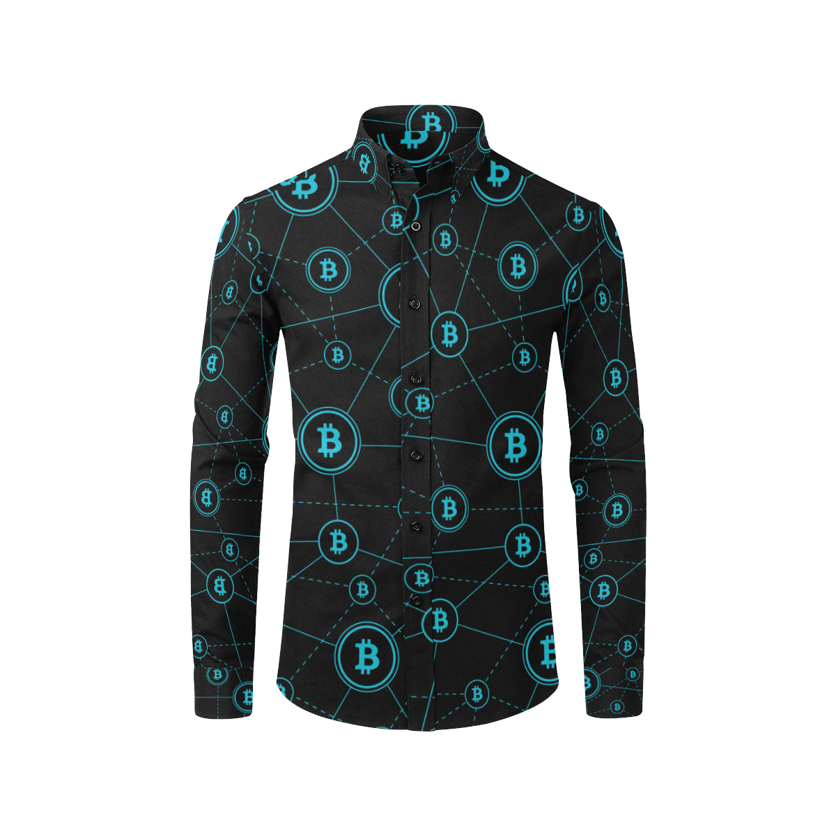 Cryptocurrency Pattern Print Design 01 Men's Long Sleeve Shirt