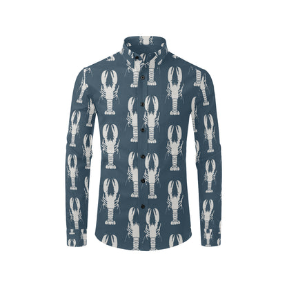 Lobster Pattern Print Design 02 Men's Long Sleeve Shirt