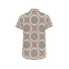 Bohemian Round Style Print Men's Short Sleeve Button Up Shirt