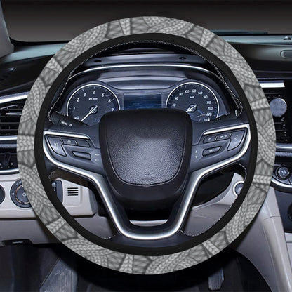 Cable Knit Pattern Print Design 01 Steering Wheel Cover with Elastic Edge
