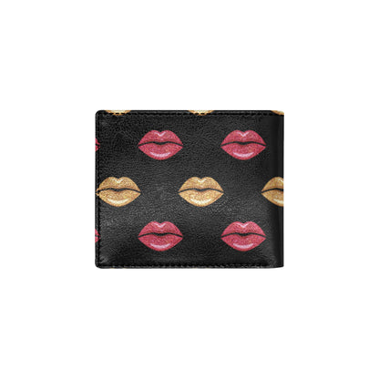 Lip Pattern Print Design 03 Men's ID Card Wallet