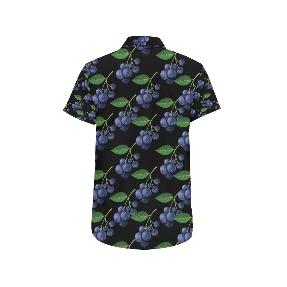 Blueberry Pattern Print Design BB01 Men's Short Sleeve Button Up Shirt