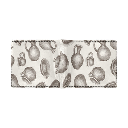 Pottery Pattern Print Design A01 Men's ID Card Wallet