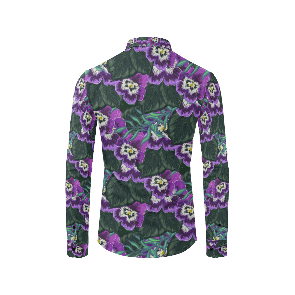 Pansy Pattern Print Design PS07 Men's Long Sleeve Shirt