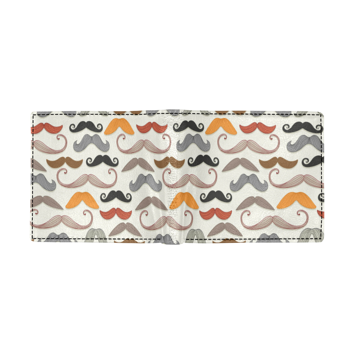 Mustache Pattern Print Design A02 Men's ID Card Wallet