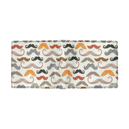 Mustache Pattern Print Design A02 Men's ID Card Wallet