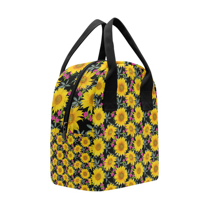 Sunflower Pattern Print Design SF014 Insulated Lunch Bag