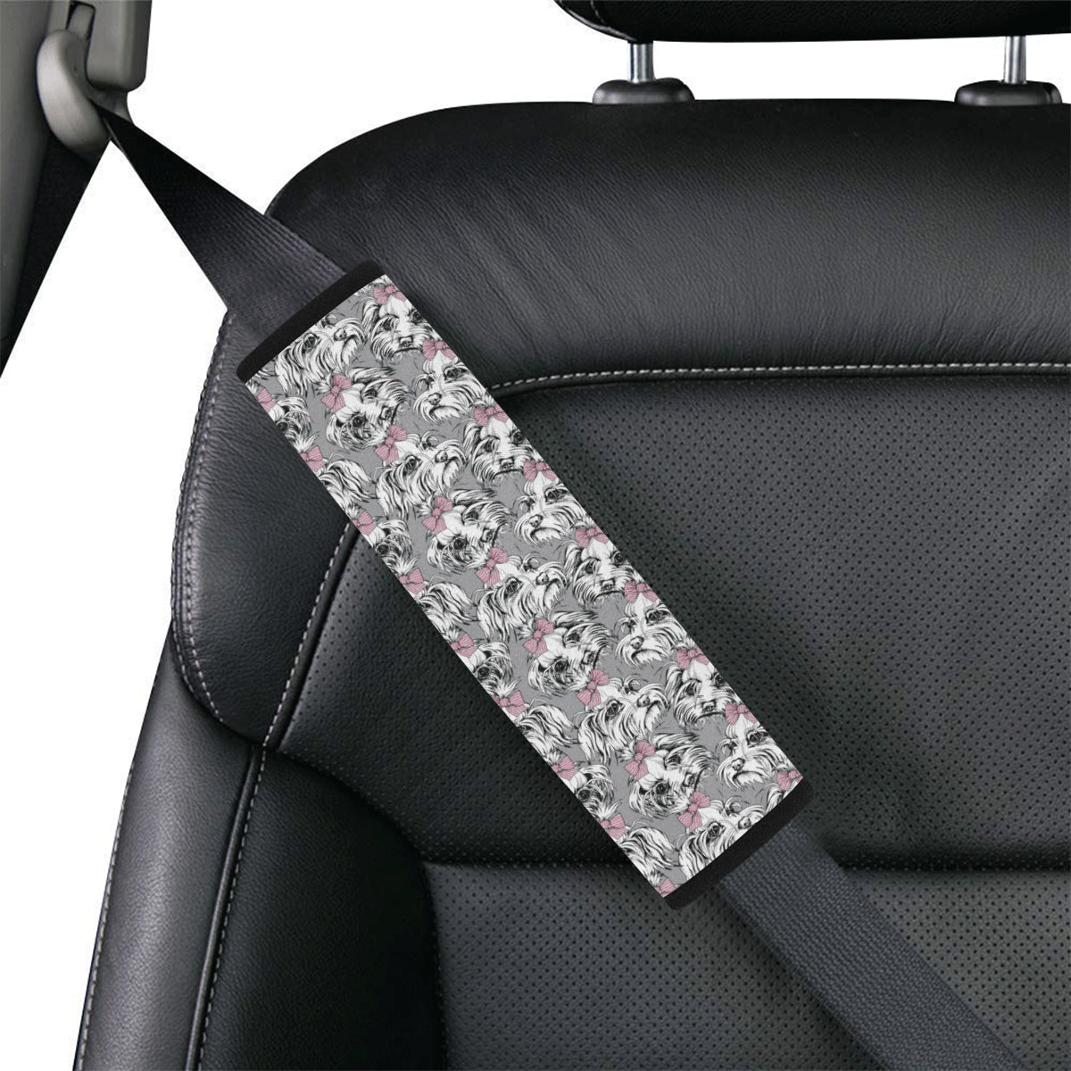 Maltese Pattern Print Design 01 Car Seat Belt Cover