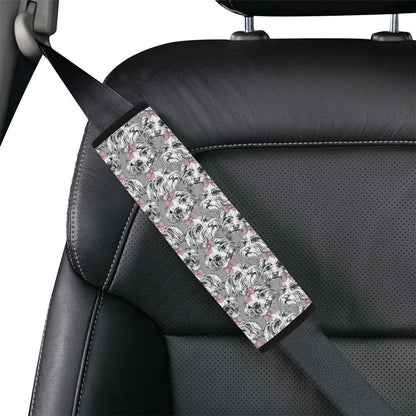 Maltese Pattern Print Design 01 Car Seat Belt Cover