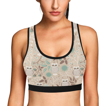 Owl Pattern Print Design A02 Sports Bra