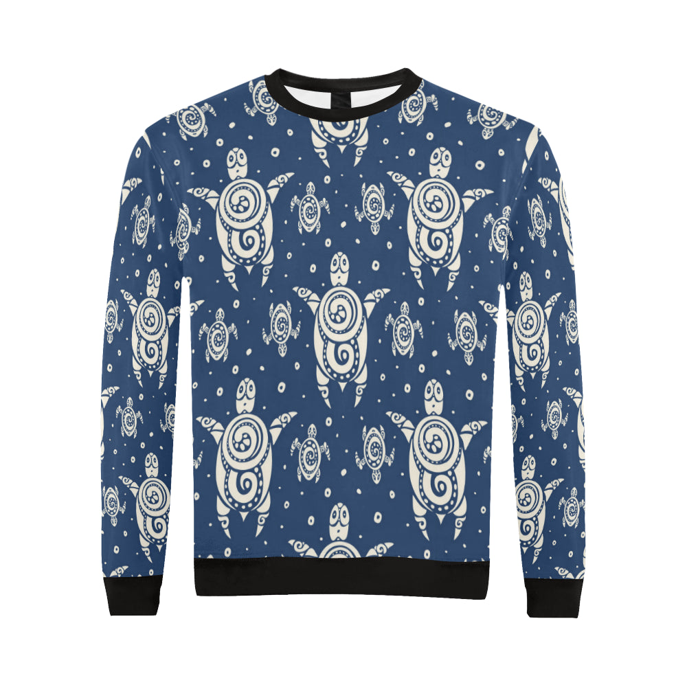 Sea Turtle Tribal Men Long Sleeve Sweatshirt