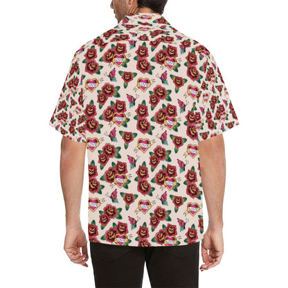 Tattoo Rose Print Design LKS302 Men's Hawaiian Shirt