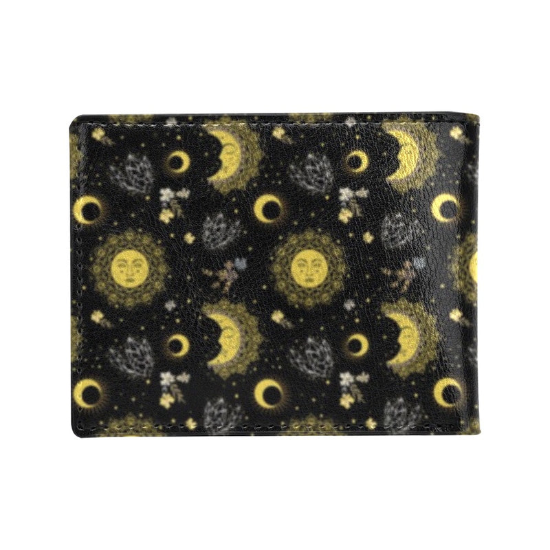 Sun Moon Print Design LKS301 Men's ID Card Wallet