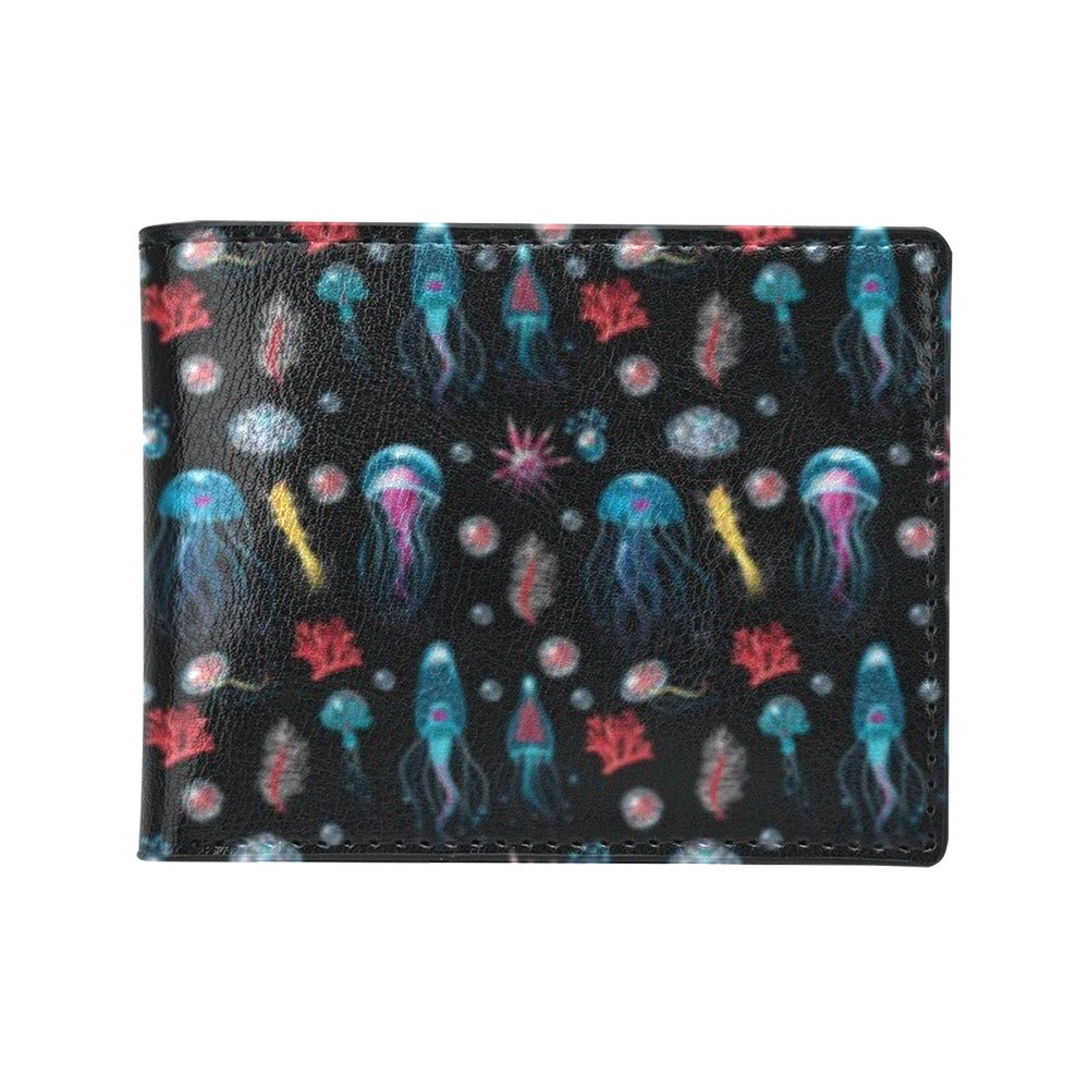 Jellyfish Underwater Print Men's ID Card Wallet