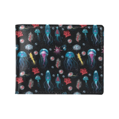 Jellyfish Underwater Print Men's ID Card Wallet