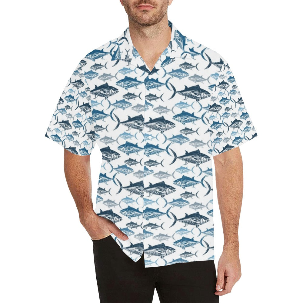 Tuna Fish Print Design LKS303 Men's Hawaiian Shirt