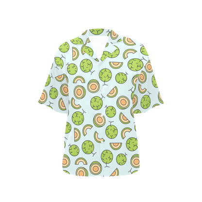 Cantaloupe Pattern Print Design 02 Women's Hawaiian Shirt