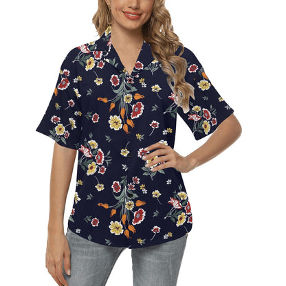 Summer Floral Pattern Print Design SF01 Women's Hawaiian Shirt