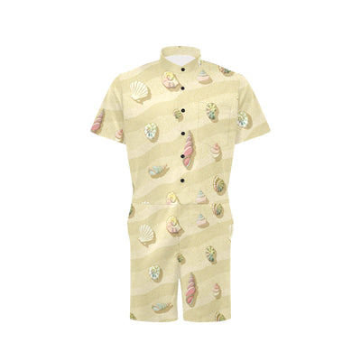 Beach with Seashell Theme Men's Romper