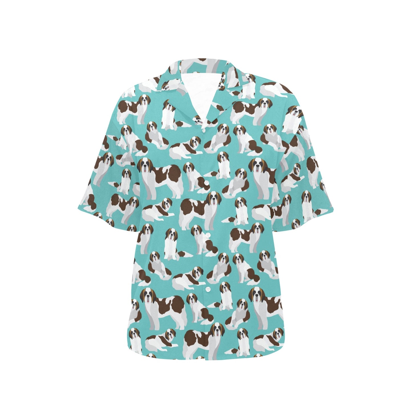 St Bernards Print Design LKS302 Women's Hawaiian Shirt