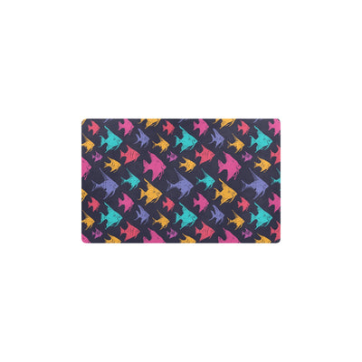 Angelfish Colorful Pattern Print Design 03 Kitchen Mat