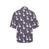 Llama with Candy Cane Themed Print Women's Hawaiian Shirt