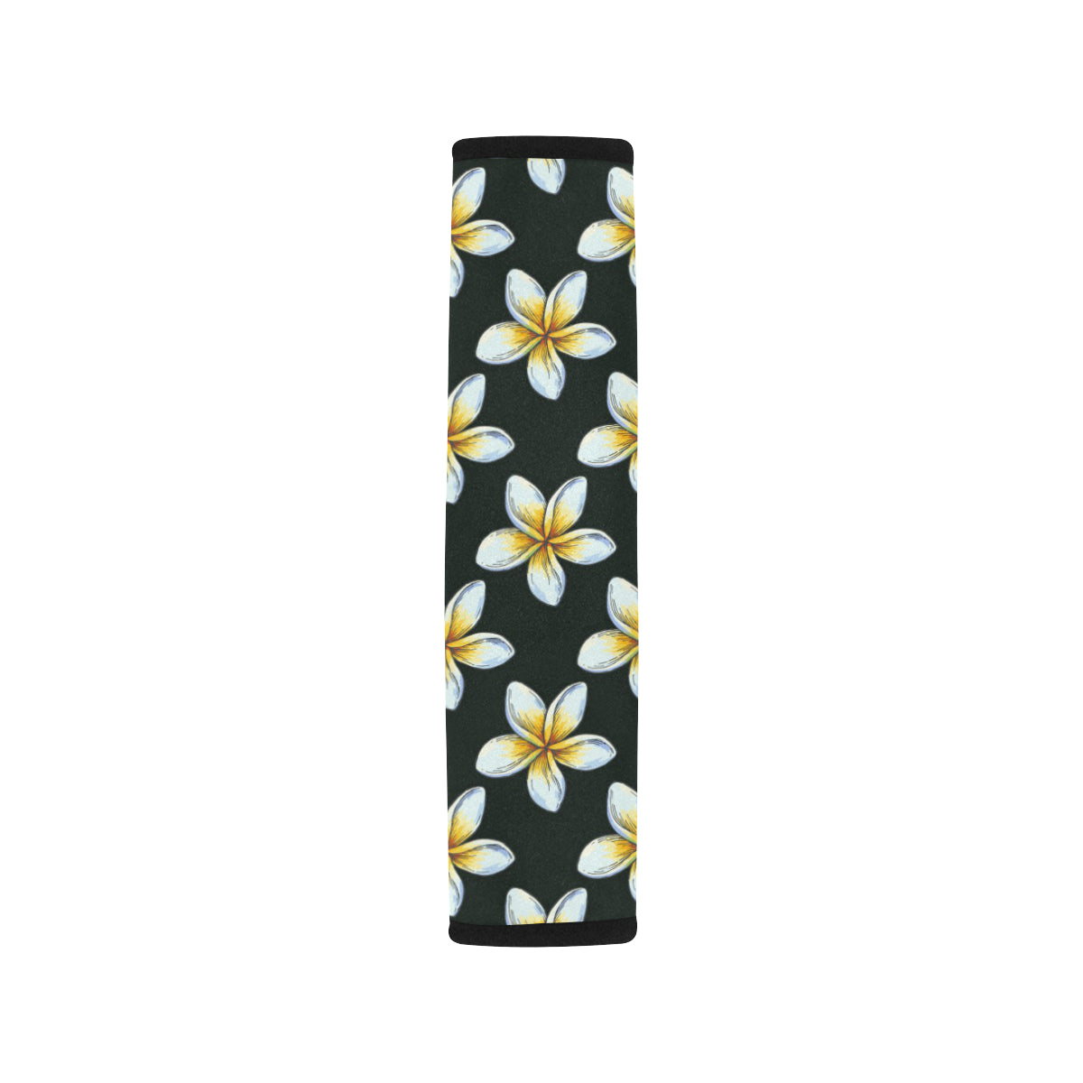 White Plumeria Pattern Print Design PM022 Car Seat Belt Cover