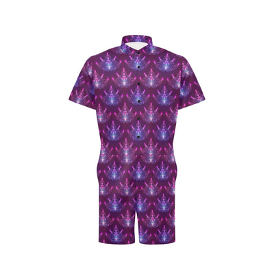 lotus Pattern Print Design LO01 Men's Romper