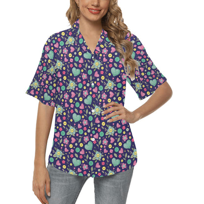 Crochet Pattern Print Design 02 Women's Hawaiian Shirt