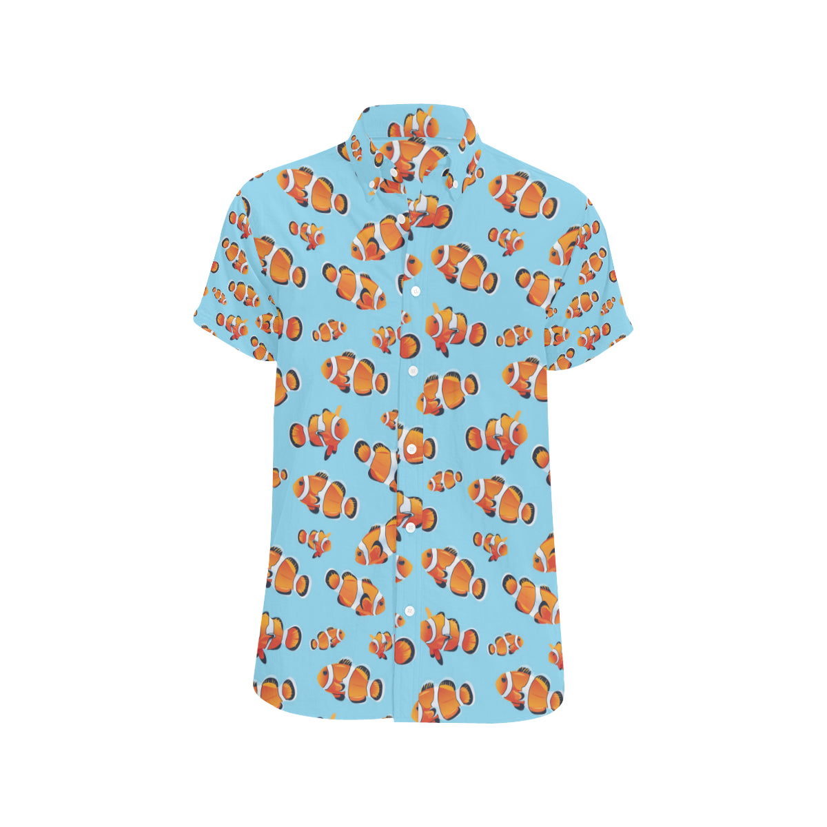 Clownfish Pattern Print Design 01 Men's Short Sleeve Button Up Shirt