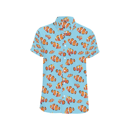 Clownfish Pattern Print Design 01 Men's Short Sleeve Button Up Shirt