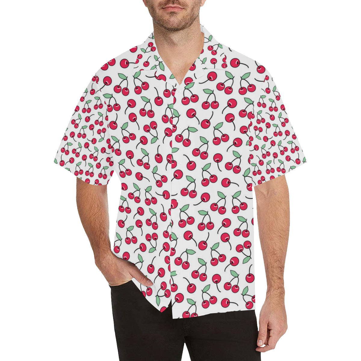 Cherry Pattern Print Design 03 Men's Hawaiian Shirt